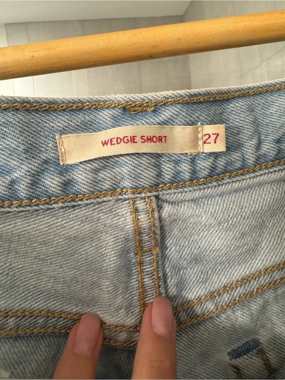 Levi's Light Blue Denim Frayed Cutoff Shorts